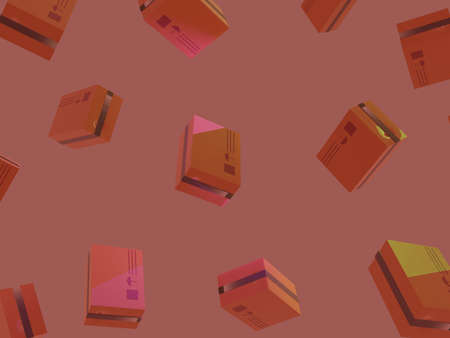 modern delivery concept mountain from the fly boxes as a background 3d render