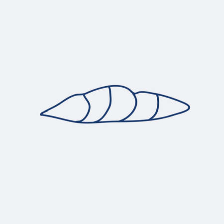 Vector illustration in doodle style. Hand-drawn cake, blue lineのイラスト素材