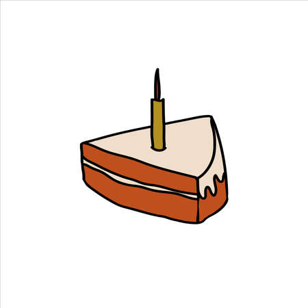 Cinnamon bun with frosting cartoon style vector illustration. Baked sweet roll doodle icon. Design clip art for cafe menu, flier, chalk board. Fresh Swedish kanelbulle swirl pastryのイラスト素材