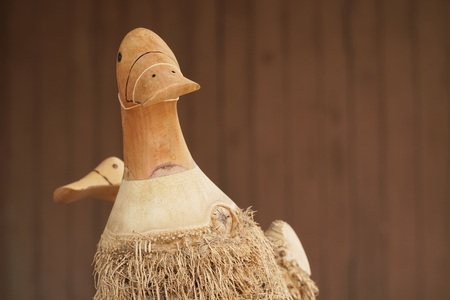 Duck made from bamboo.の写真素材