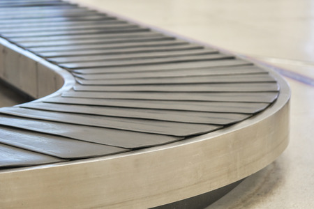 Empty baggage claim area at airportの写真素材