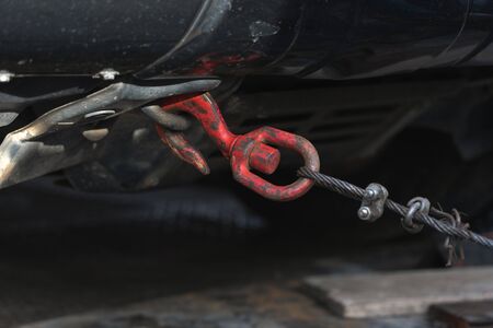 Cars break down from experiencing road accidents. Waiting for repair to perform maintenance, return to original condition Driving rate concept Car repairの写真素材