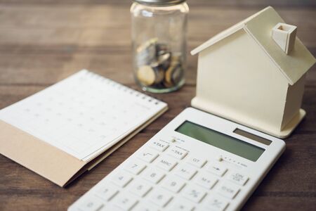 House Models and Equipment Models placed on a Book Rankings (list). Home Repair and Construction, using as background property real estate concept with copy space for your text or design.の写真素材