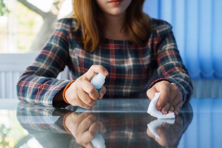 The germ, virus, and bacteria cleanser is made from alcohol. And cleaning properties For safety and to reduce infection from contact Popularly used in medical houses, hospitals, places where peopleの写真素材