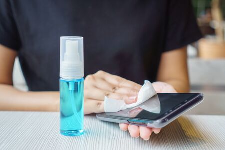 The germ, virus, and bacteria cleanser is made from alcohol. And cleaning properties For safety and to reduce infection from contact Popularly used in medical houses, hospitals, places where peopleの写真素材