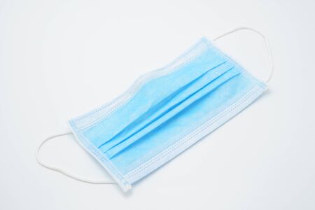 White medical mask and Doctor mask protection on white background isolated . protection against...