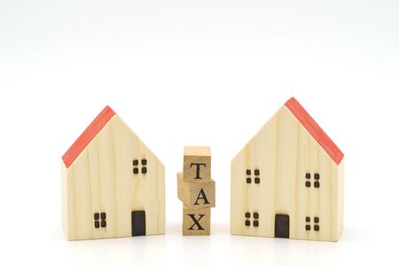 Pay Annual income (TAX) for the year as background business concept and finance concept with copy space  for your text or  design.の写真素材