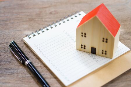 House Models and Book list. Check the quality in the home. Concept of buying a new home .Home inspection for maintenance Repair and Construction with copy space for your text or design.の写真素材