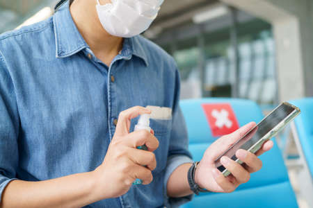 Disinfectant sprayers and germs that adhere on objects on the surface.