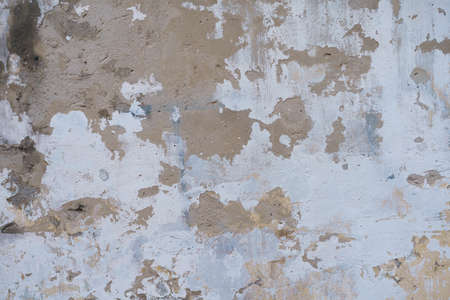 Loft-style plaster walls, gray, white, empty space used as wallpaper. Popular in home design or interior design. with copy spaces.の写真素材
