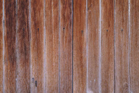 Wooden walls made of sawn timber come as walls and nails to hold. Popular home decoration vintage Thai original. copy space.の写真素材