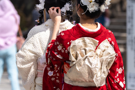 Traditional japanese costume at the annual festival in Kyoto, Japan.の写真素材