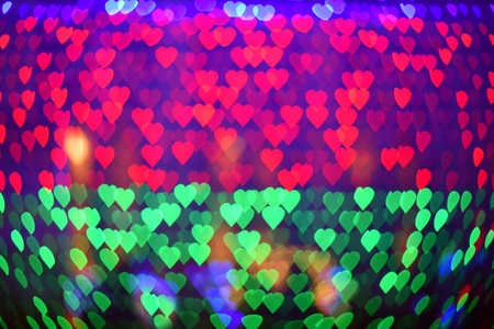 Colorful heart bokeh light for valentine's day.