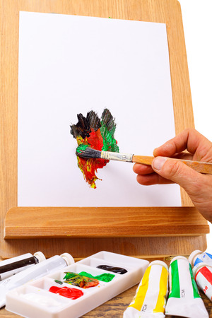 Hand painted on an easelの写真素材