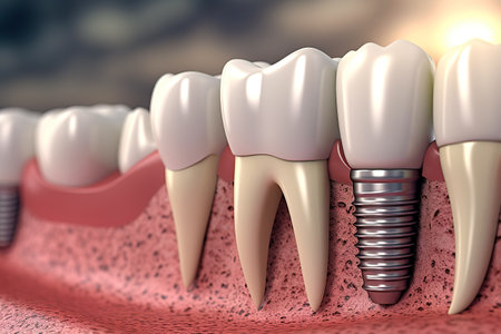 Illustration of a dental implant. Generative AIの素材