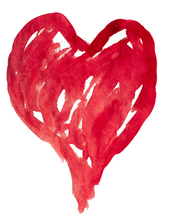 painted bright colors red heartの写真素材