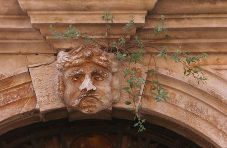 Stucco mask on the facadeの写真素材