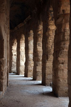 The amphitheater in El-Jem, Tunisiaの写真素材