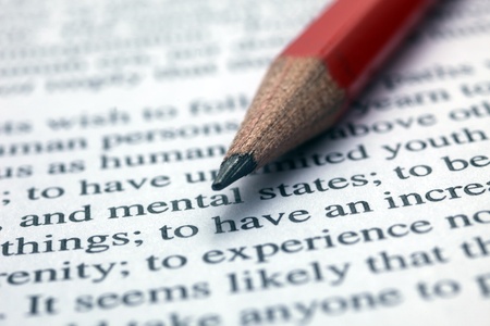 Open book with  pencilの写真素材