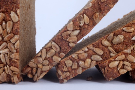 Sliced bread with sunflower seedsの写真素材