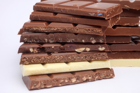 Close up of chocolate pieces の写真素材