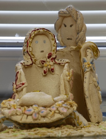 JASTREBARSKO, CROATIA - DEC 17: Nativity Scene, Exhibition of Christmas mangers on Dec 17, 2011 in Jastrebarsko, Croatiaのeditorial素材