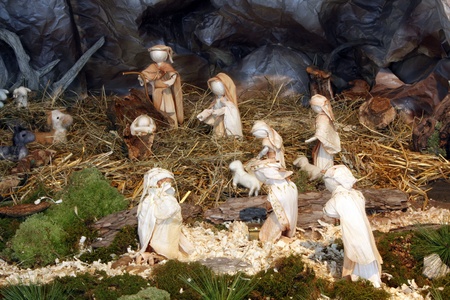 KARLOVAC, CROATIA - DEC 17: Nativity Scene, Exhibition of Christmas mangers on Dec 17, 2011 in Karlovac, Croatiaのeditorial素材