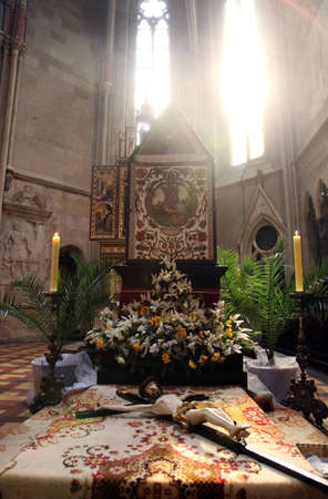 ZAGREB, CROATIA - 11 APRIL: The crucifix in front of God