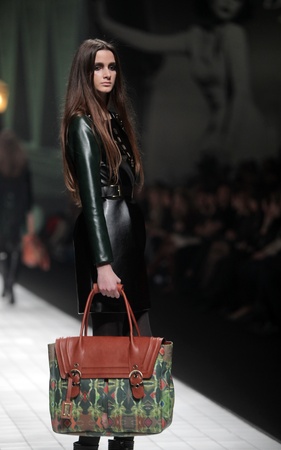 ZAGREB, CROATIA - MARCH 17: Fashion model wears clothes made by Hera by Robert Sever on "Dove FASHION.HR" show on March 17, 2012 in Zagreb, Croatia. のeditorial素材