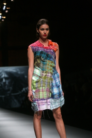 ZAGREB, CROATIA - OCTOBER 08: Fashion model wears clothes made by Renata Svetic  on のeditorial素材