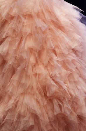 ZAGREB, CROATIA - OCTOBER 27: Fashion model wears wedding dress made by Royal Bride on 'Wedding days' show, October 27, 2012 in Zagreb, Croatia.のeditorial素材