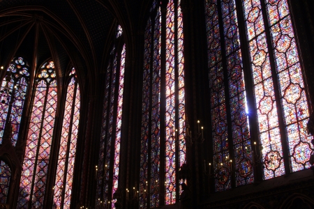 Stained glass window in La Sainte-Chapelle in Paris, Franceのeditorial素材