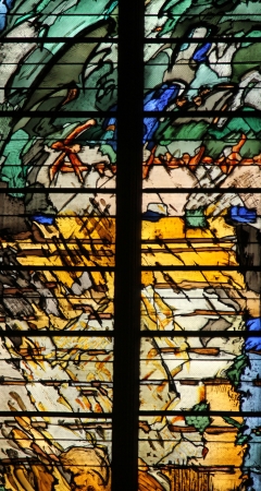 Abstract stained glass, Church of St  Gervais and St  Protais, Parisのeditorial素材