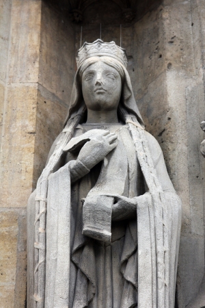 Saint Clotilde statue, Saint Germain l Auxerrois church, Parisの写真素材