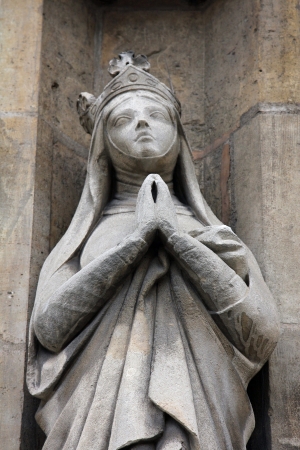 Saint Radegund statue, Saint Germain l Auxerrois church, Parisの写真素材