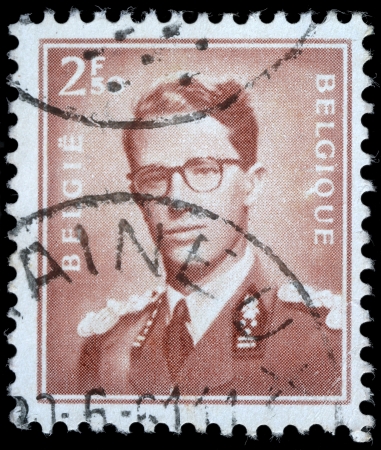 BELGIUM - CIRCA 1970  A stamp printed in Belgium shows King Baudouin,  Marchant  ; type, circa 1970 のeditorial素材