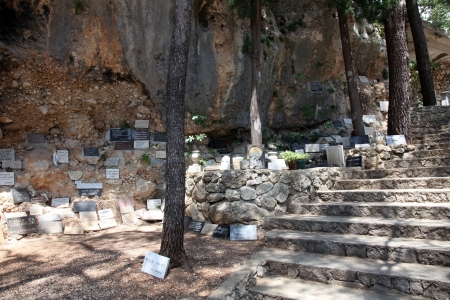 Votive tablets at the Shrine of Our Lady of Lourdes in Vepric, Croatiaのeditorial素材
