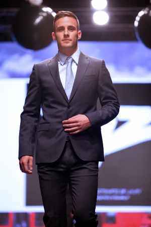 Model walks the runway at XYZ collection presentation on  Wedding days  show, October 04, 2013 in Zagreb, Croatia のeditorial素材
