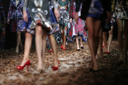 ZAGREB, CROATIA - OCTOBER 26  Fashion model wearing clothes designed by Zigman on the Cro a Porter show on October 26, 2013 in Zagreb, Croatia のeditorial素材