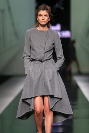 ZAGREB, CROATIA - OCTOBER 19  Fashion model wearing clothes designed by Pavla Aleksic on the のeditorial素材