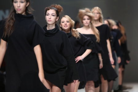 Fashion model wearing clothes designed by Ivana Popovic on the Zagreb Fashion Week show on November 22, 2013 in Zagreb, Croatia のeditorial素材