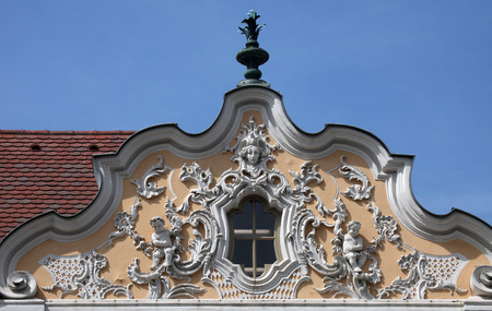 House of Falcon, the finest Rococo style building in the city Wurzburg, Germanyの写真素材