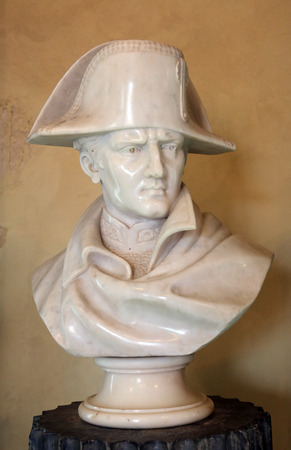 Bust of Napoleon now exhibited in the Villa dei Mulini, Portoferraio, Italyのeditorial素材
