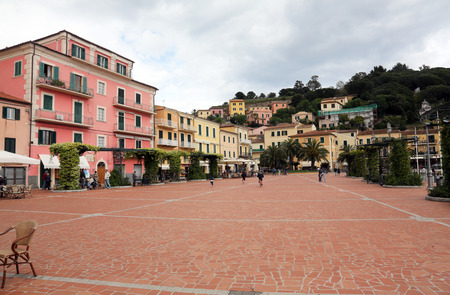 The streets neer Port in Porto Azzurro on Elba Island, Italyのeditorial素材