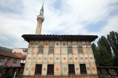 Aladza painted mosque in Tetovo, Macedoniaの写真素材