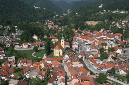 Samobor - city in Croatia, aerial viewの写真素材