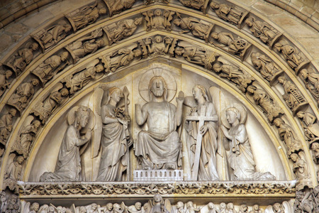 Paris, Sainte Chapelle tympanum のeditorial素材