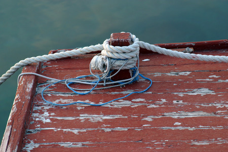 Rope of boat knottingの写真素材