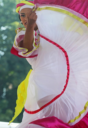 Members of folk group Colombia Folklore Foundation from Santiago de Cali, Colombia during the 48th International Folklore Festival in center of Zagreb,Croatia on July 17,2014のeditorial素材
