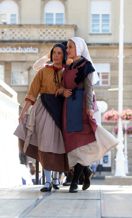 Members of folk group Hasselt  Flanders , Folk Group De Boezeroenen from Belgium during the 48th International Folklore Festival in center of Zagreb,Croatia on July 18, 2014のeditorial素材